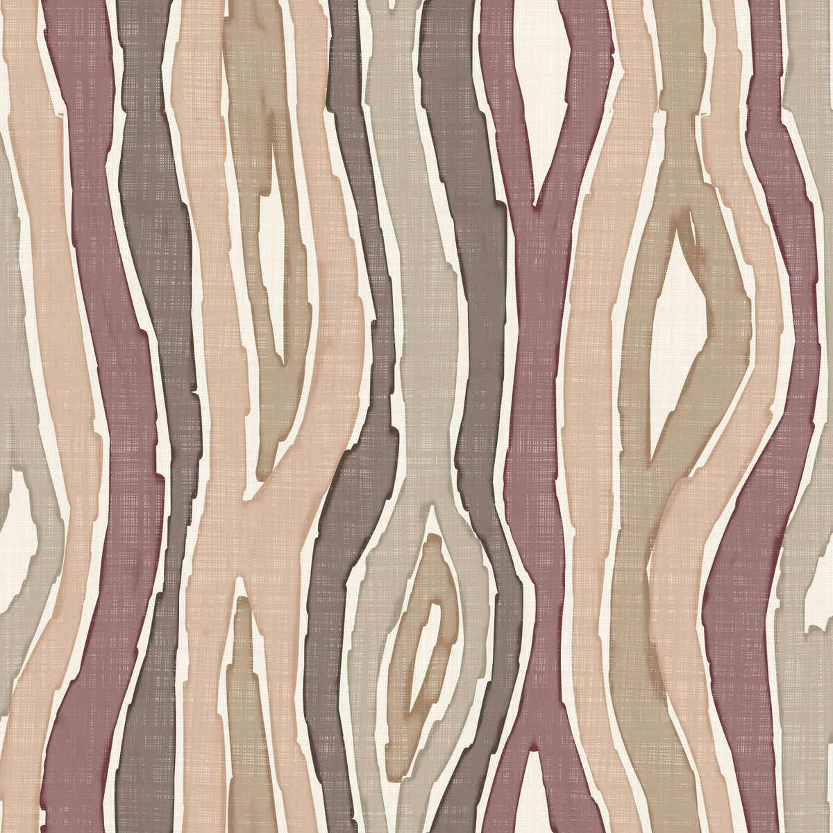 Organic Wavy Woodgrain Vertical Stripes - Earthy Mauve Wallpaper⁠ in your room — zoomed