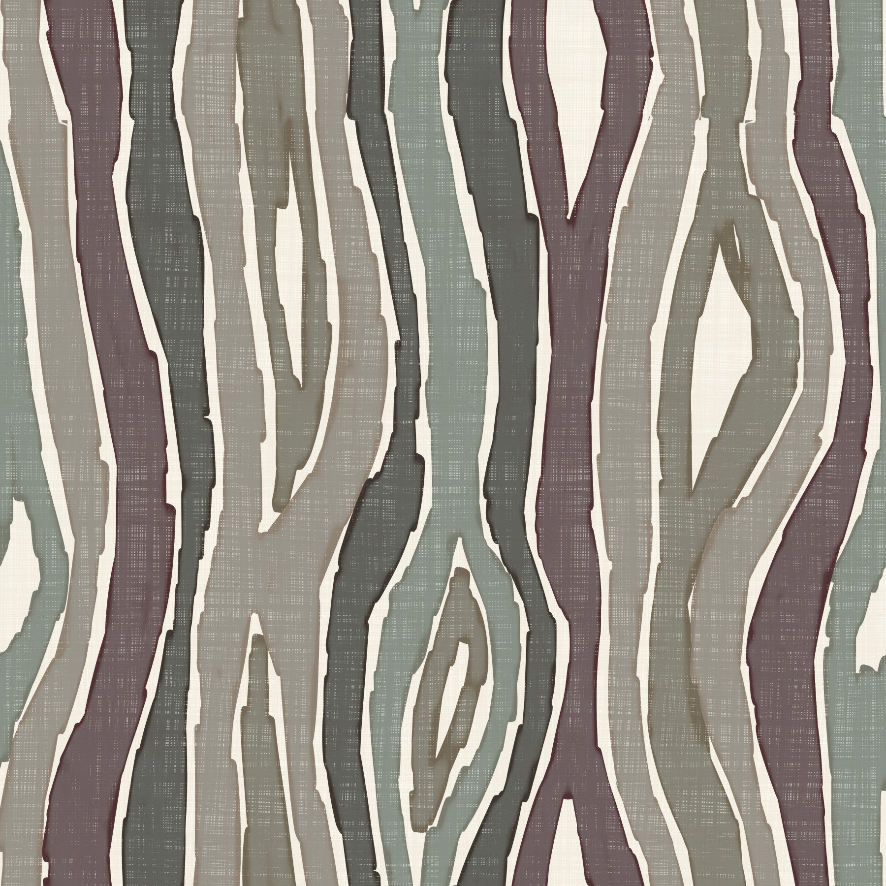 Organic Wavy Woodgrain Vertical Stripes - Earthy Muted Wallpaper⁠