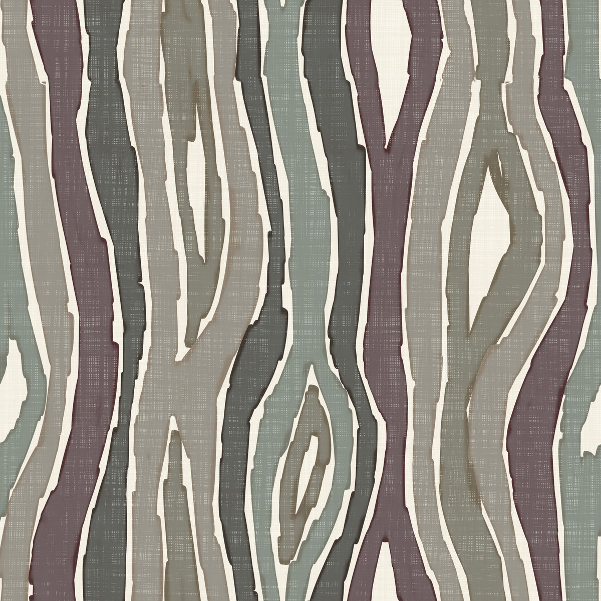 Organic Wavy Woodgrain Vertical Stripes - Earthy Muted Wallpaper⁠ in your room — zoomed