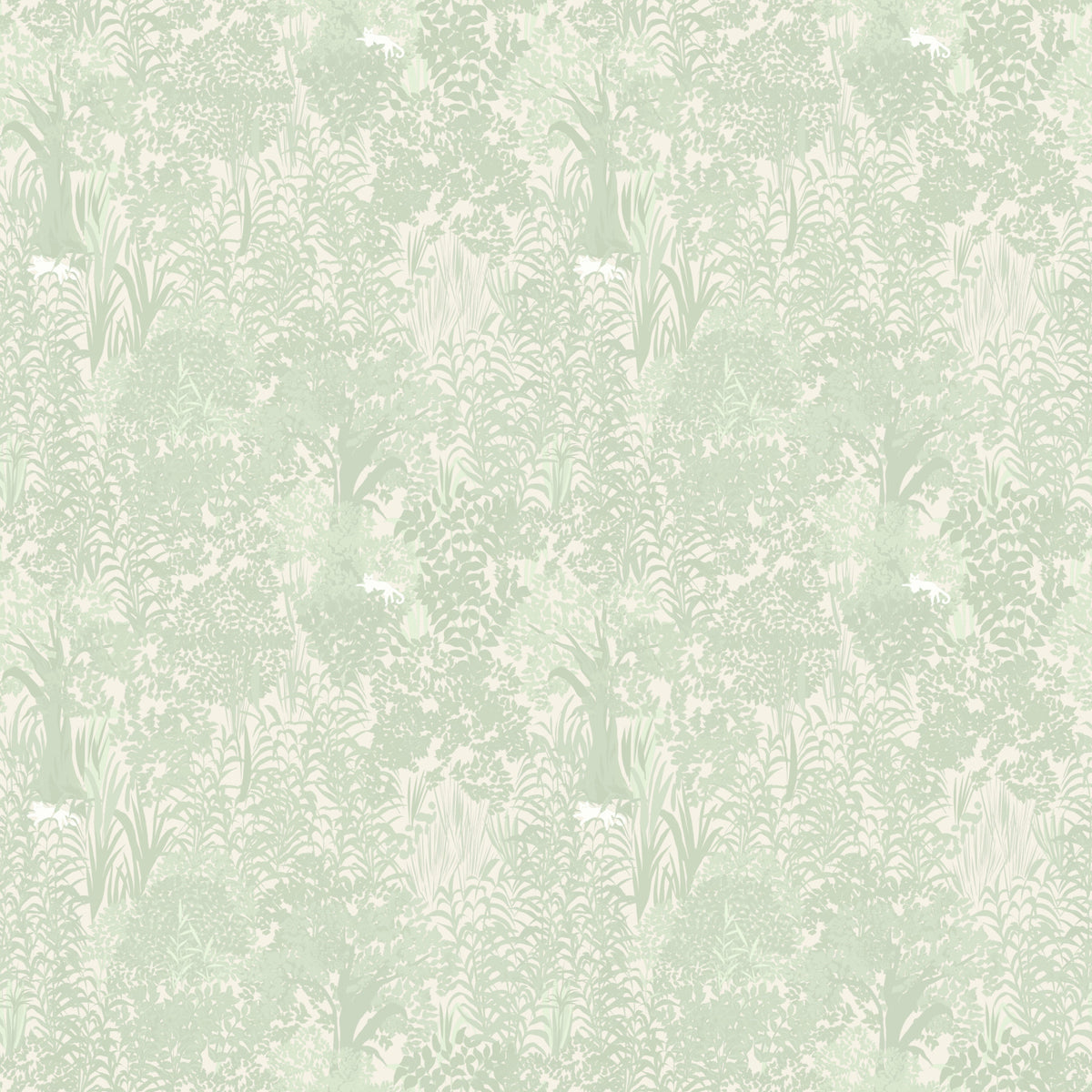 Sage Woodland and Hidden Wildlife Wallpaper⁠