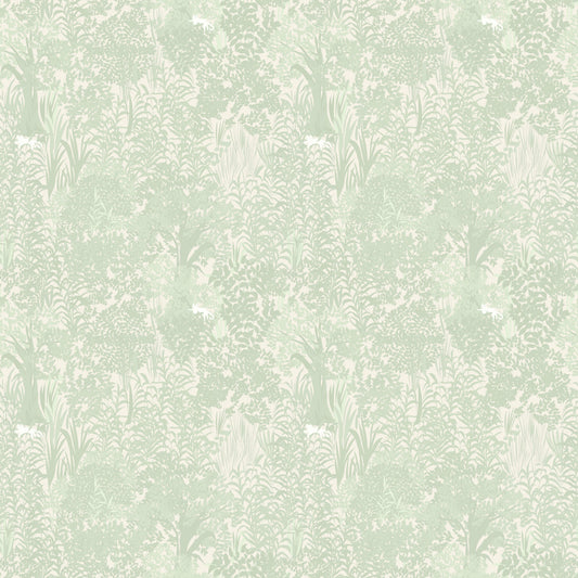 Sage Woodland and Hidden Wildlife Wallpaper⁠