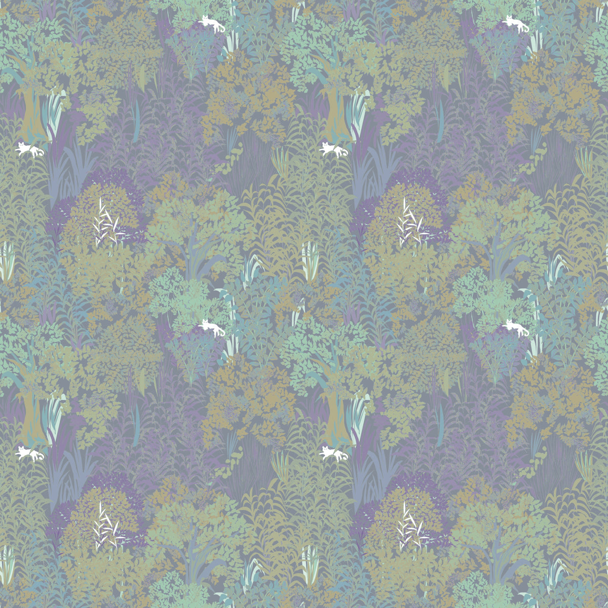 Sage and Lilac Botanical Jungle Tapestry Wallpaper