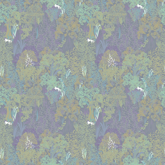 Sage and Lilac Botanical Jungle Tapestry Wallpaper