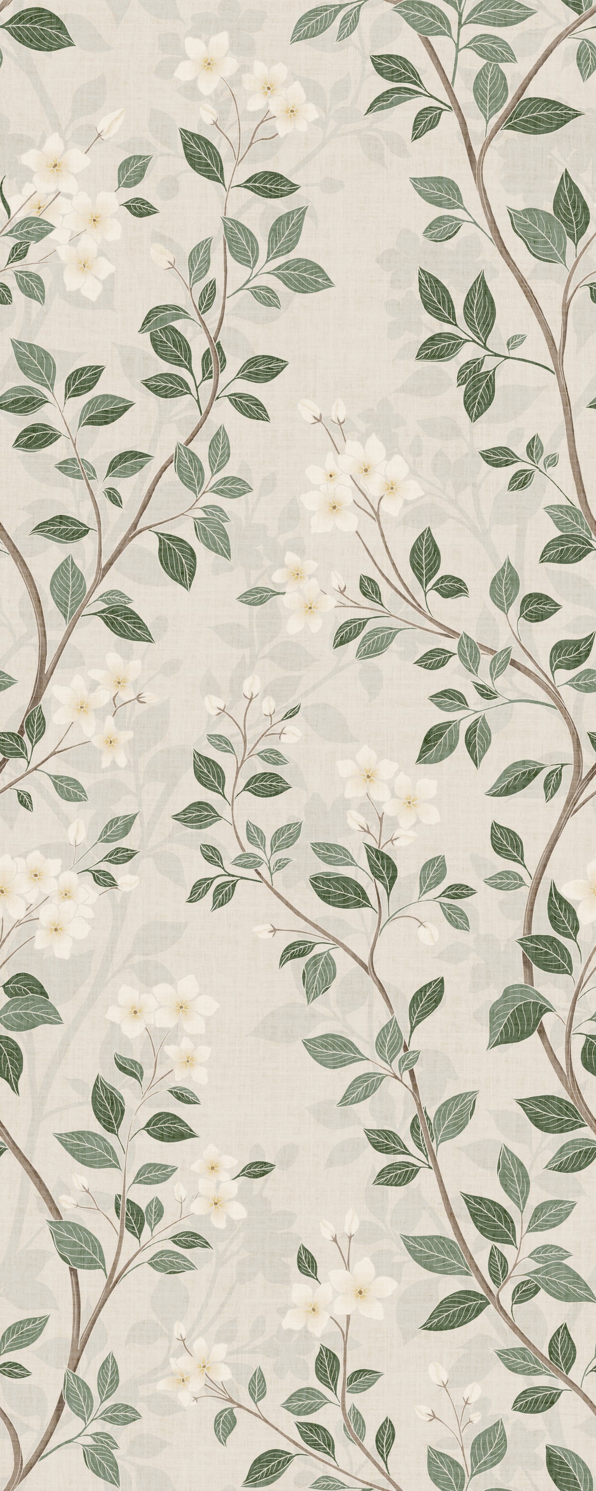 Serene Jasmine Branches Botanical Wallpaper⁠