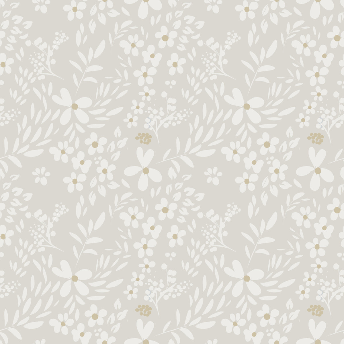 Delicate Meadow Silhouette Neutral Wallpaper⁠