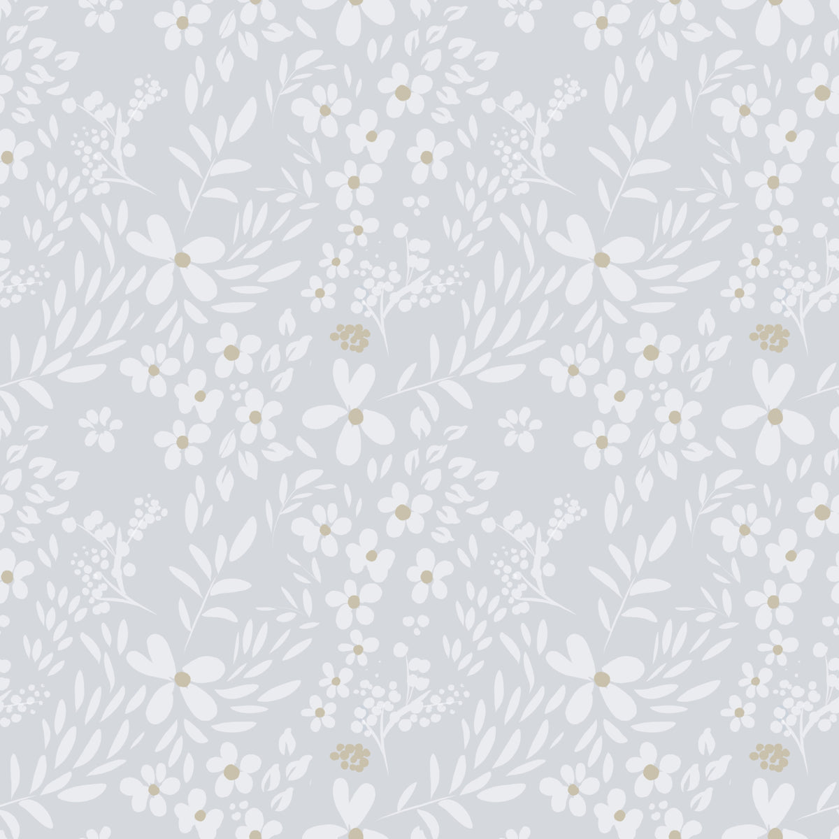 Dainty Meadow Blossom in Soft Slate Grey Wallpaper⁠