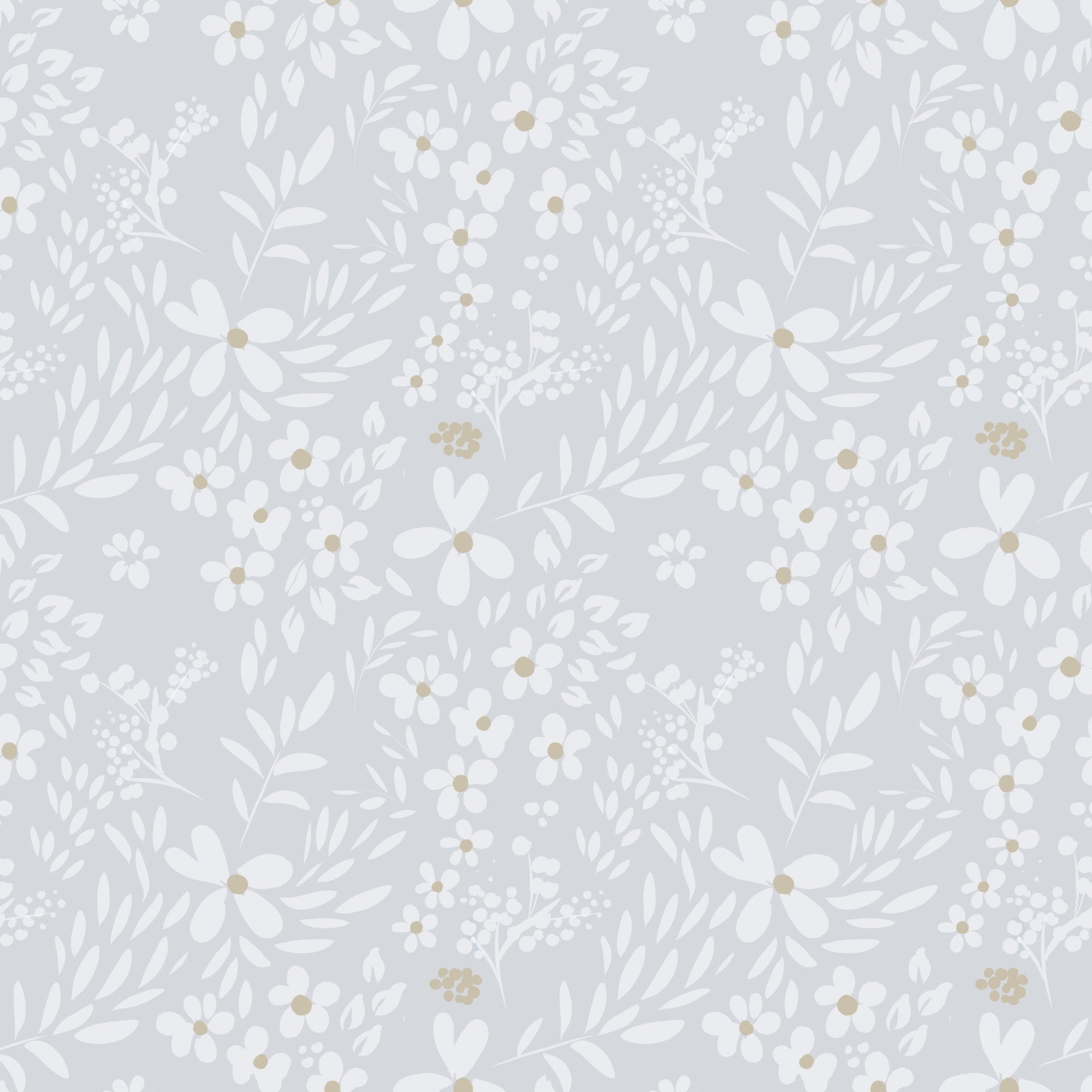 Dainty Meadow Blossom in Soft Slate Grey Wallpaper⁠