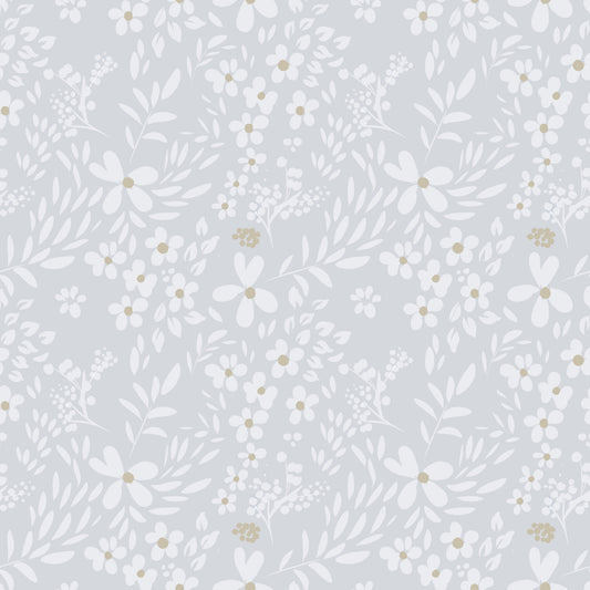 Dainty Meadow Blossom Wallpaper in Soft Slate Grey Wallpaper⁠