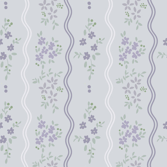 Vintage Lavender Trails Floral Wallpaper Wallpaper⁠