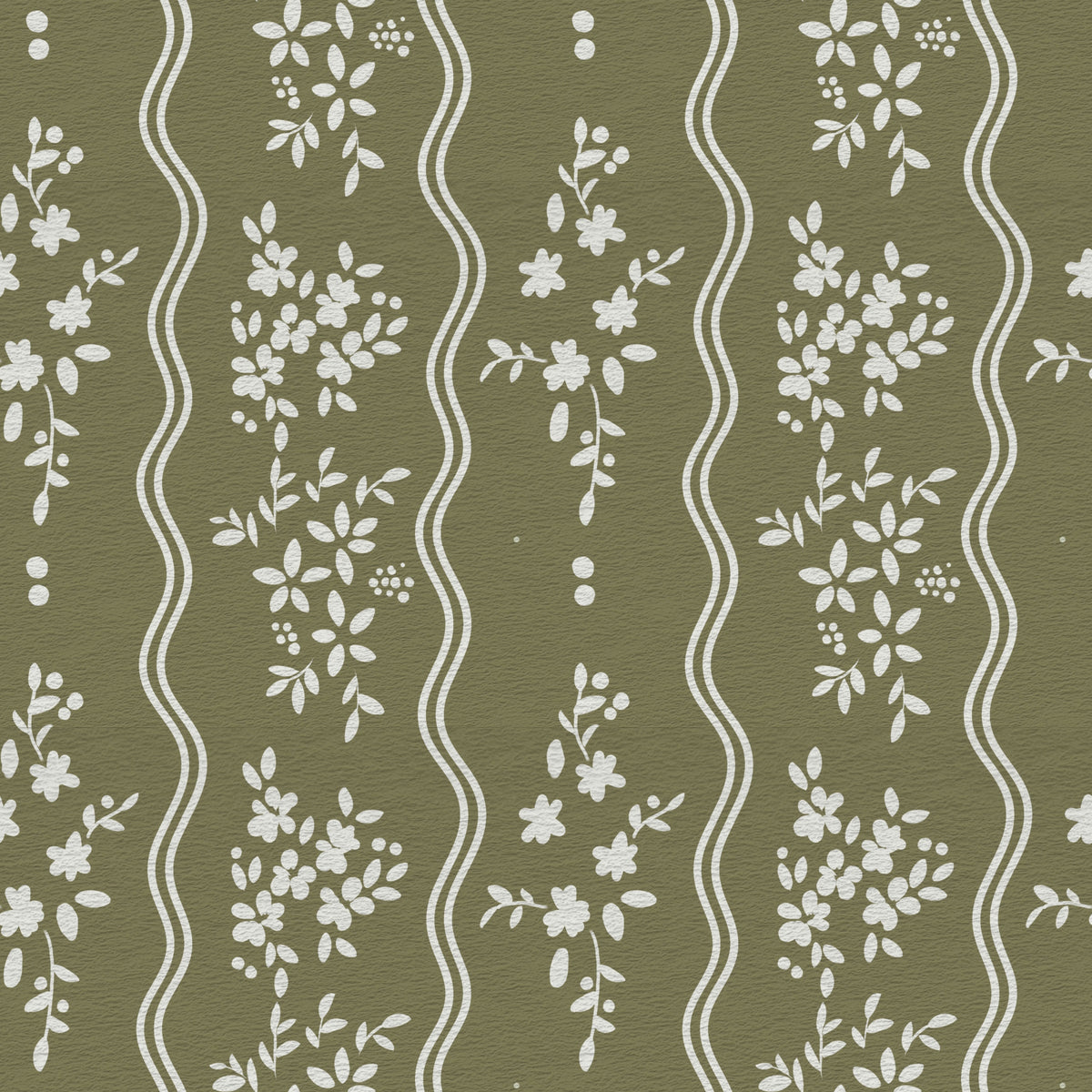 Olive Meadow Wavy Stripe Wallpaper⁠