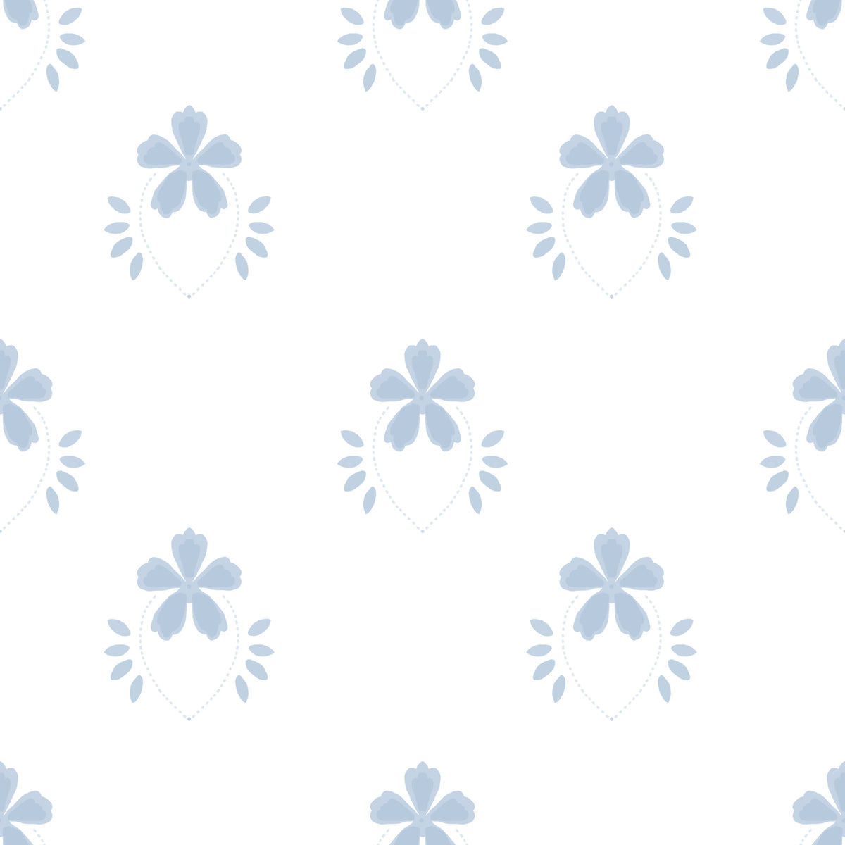 Serene Scandi Blue Blossom Wallpaper⁠