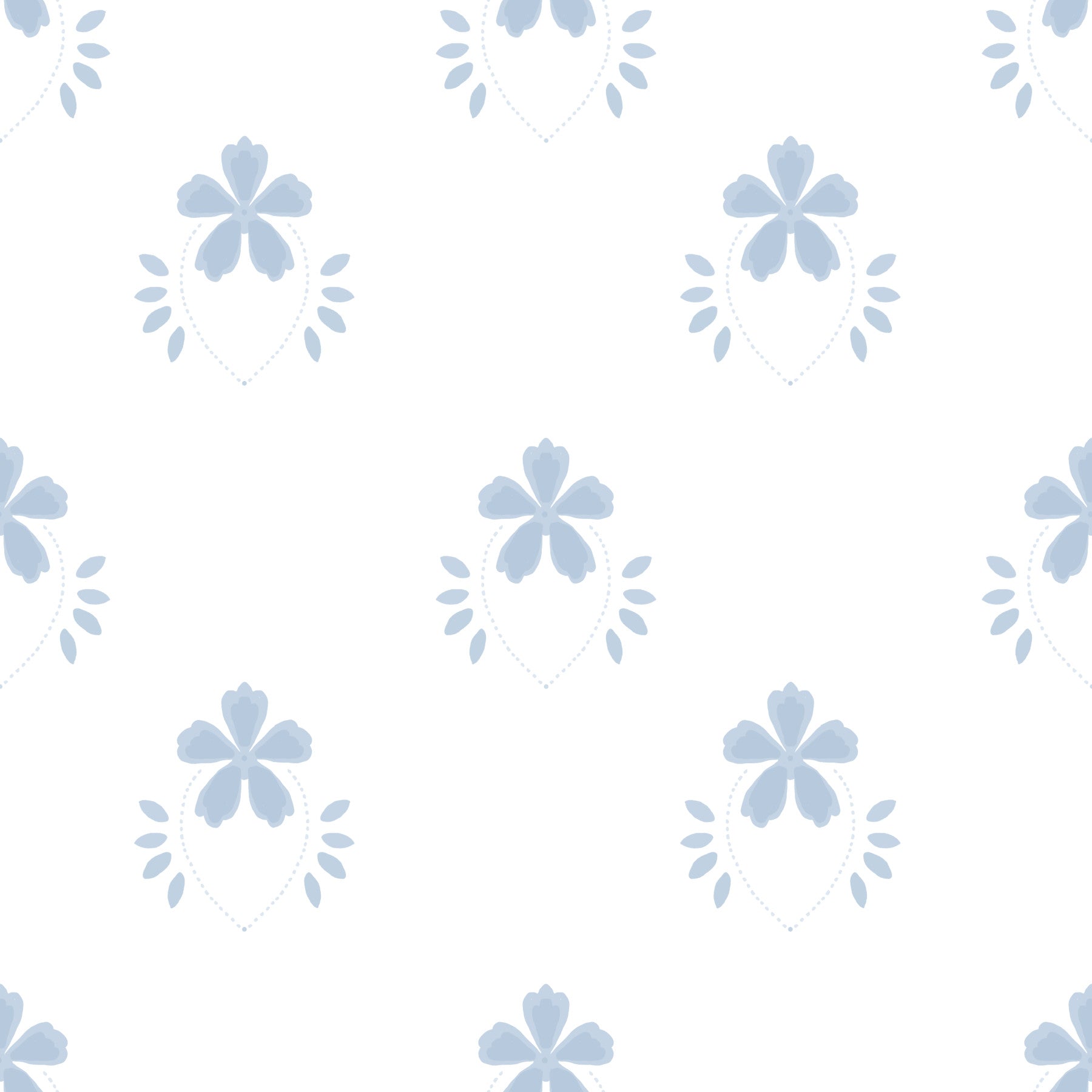 Serene Scandi Blue Blossom Wallpaper⁠