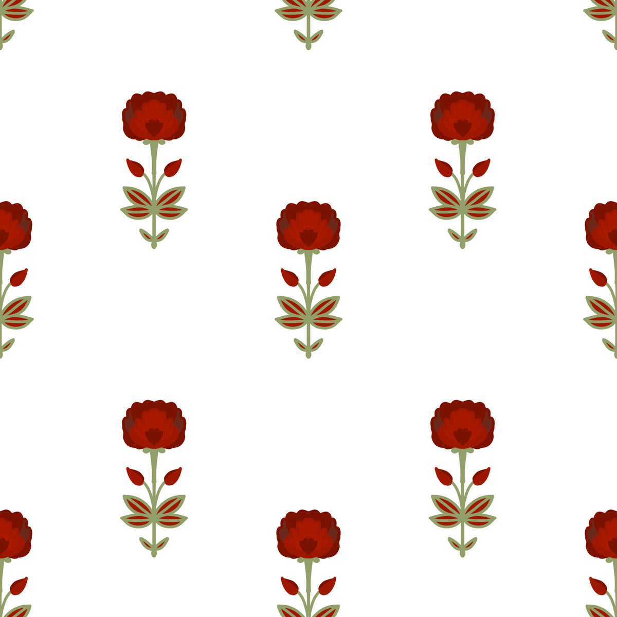 Red Mughal Blossom Wallpaper⁠