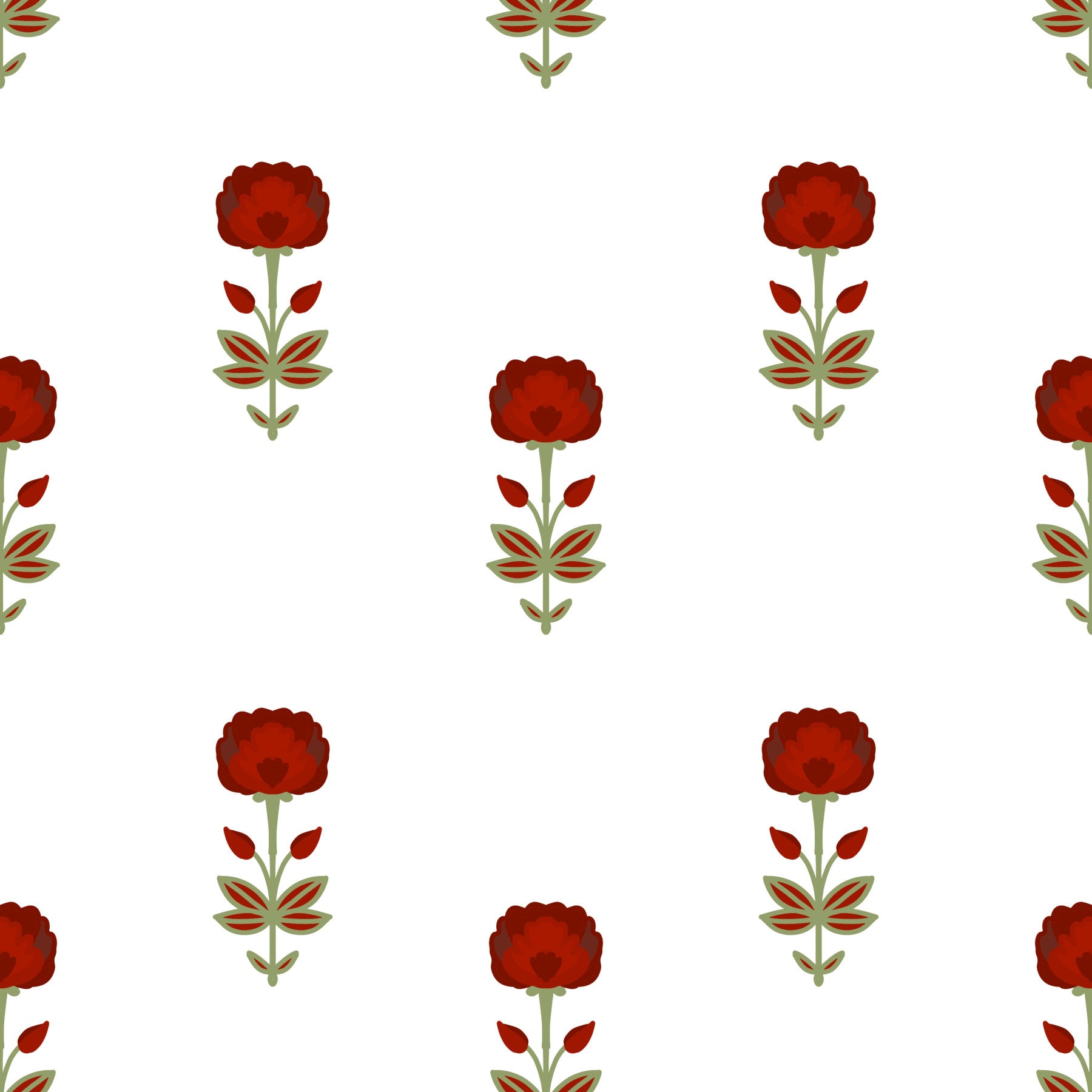 Red Mughal Blossom Wallpaper⁠