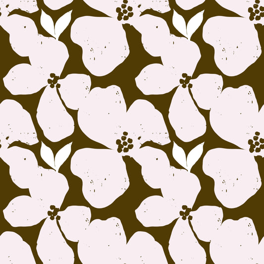 Earthy Olive and Blush Bold Floral Wallpaper Wallpaper⁠