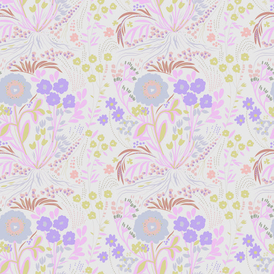 Whimsical Pastel Meadow Floral Wallpaper Wallpaper⁠