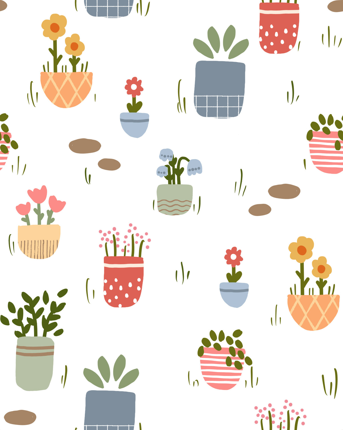Potted Flower Garden  Wall Mural in your room — zoomed