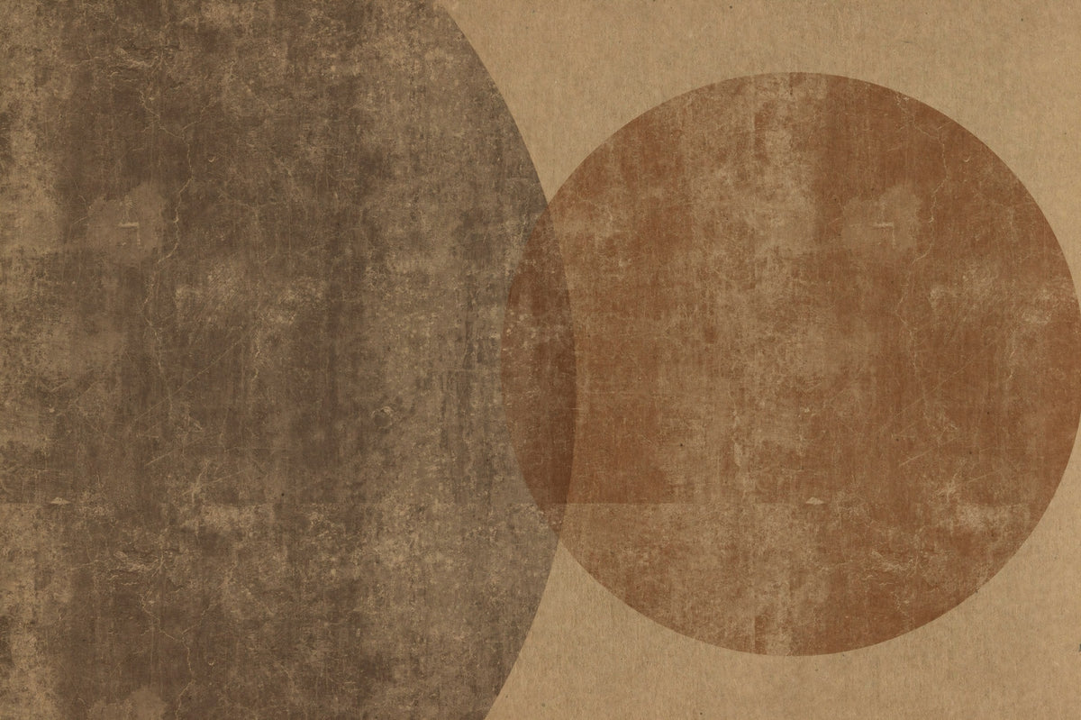 Earthy Geometrics Textured Circles Wall Mural