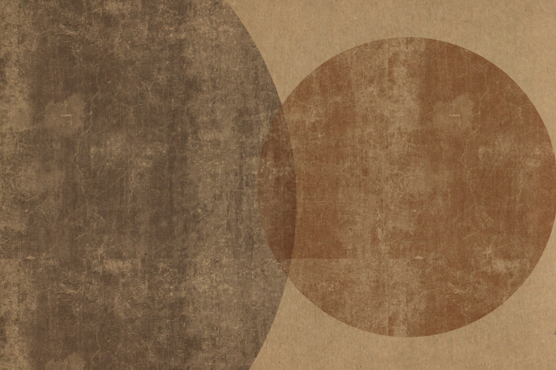 Earthy Geometrics Textured Circles Wall Mural