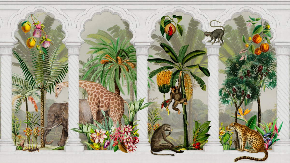 Imperial Archway Tropical Safari Wall Mural in your room — zoomed