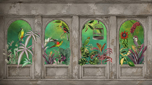 Vintage Tropical Arches Wallpaper Wall Mural