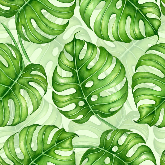 Monstera watercolor  in green Wallpaper⁠