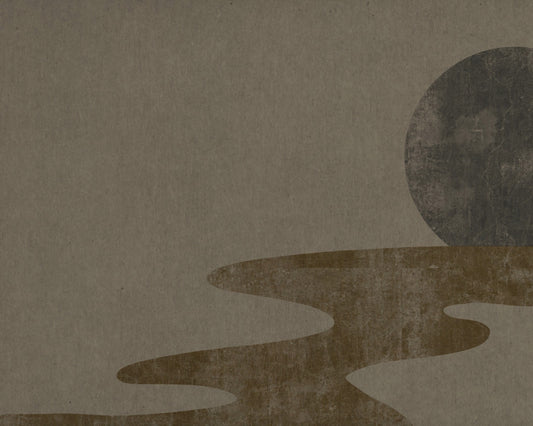Zen Dusk: Minimalist Wabi-Sabi Landscape Wall Mural