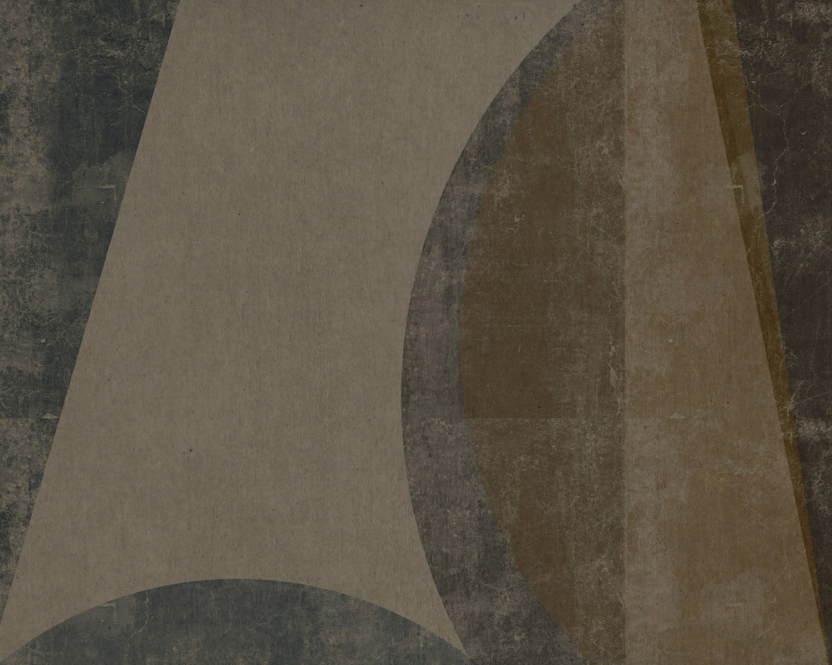 Mid-Century Textured Arcs Wall Mural in your room — zoomed