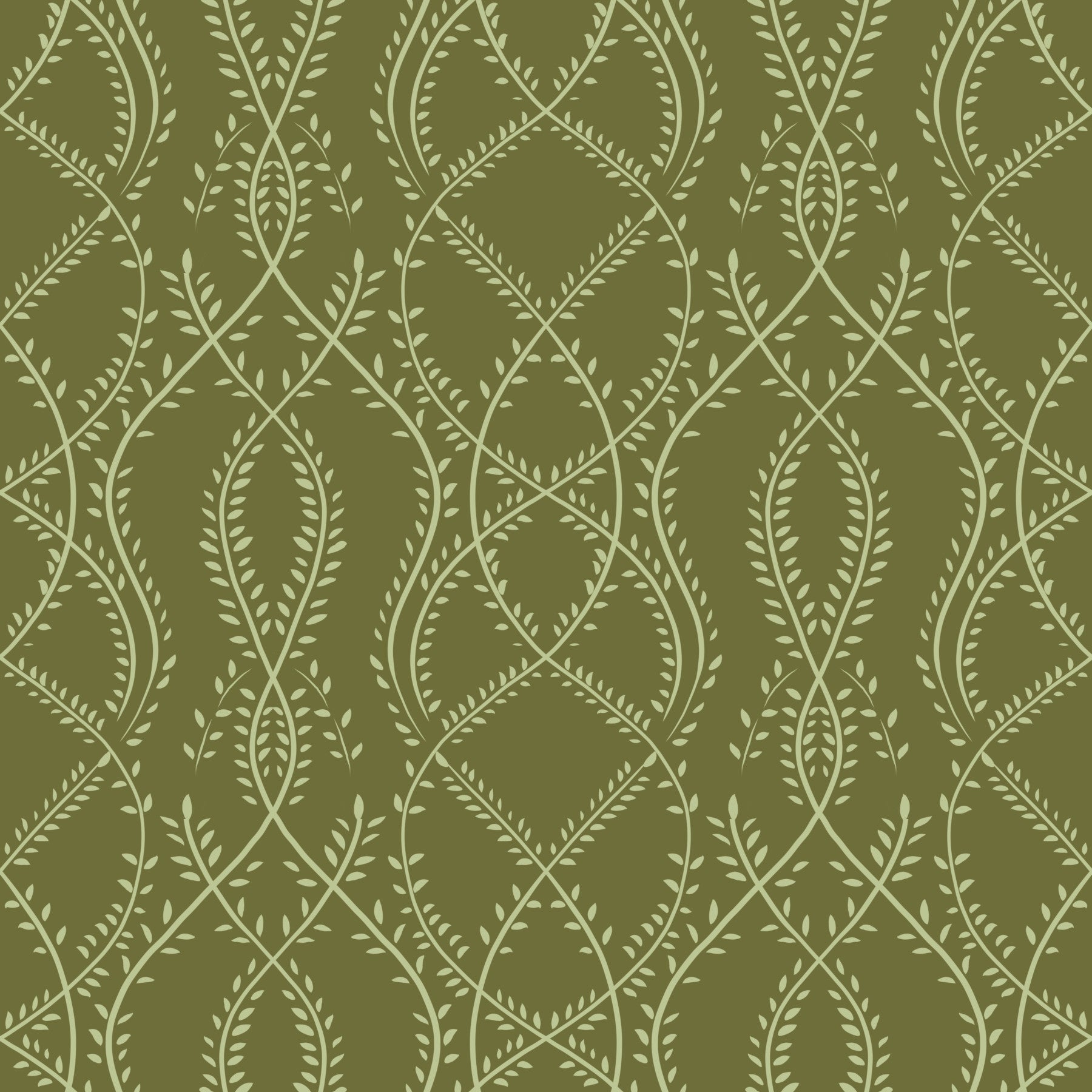 Olive Interlaced Vine Botanical Wallpaper⁠