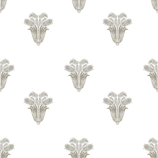 Minimalist Taupe Palm Frond Wallpaper⁠