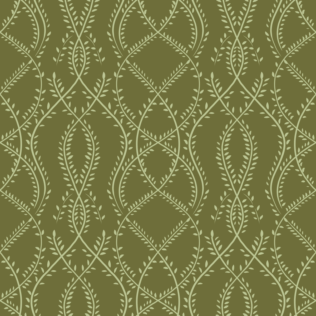 Sage Laurel Trellis Botanical Wallpaper⁠