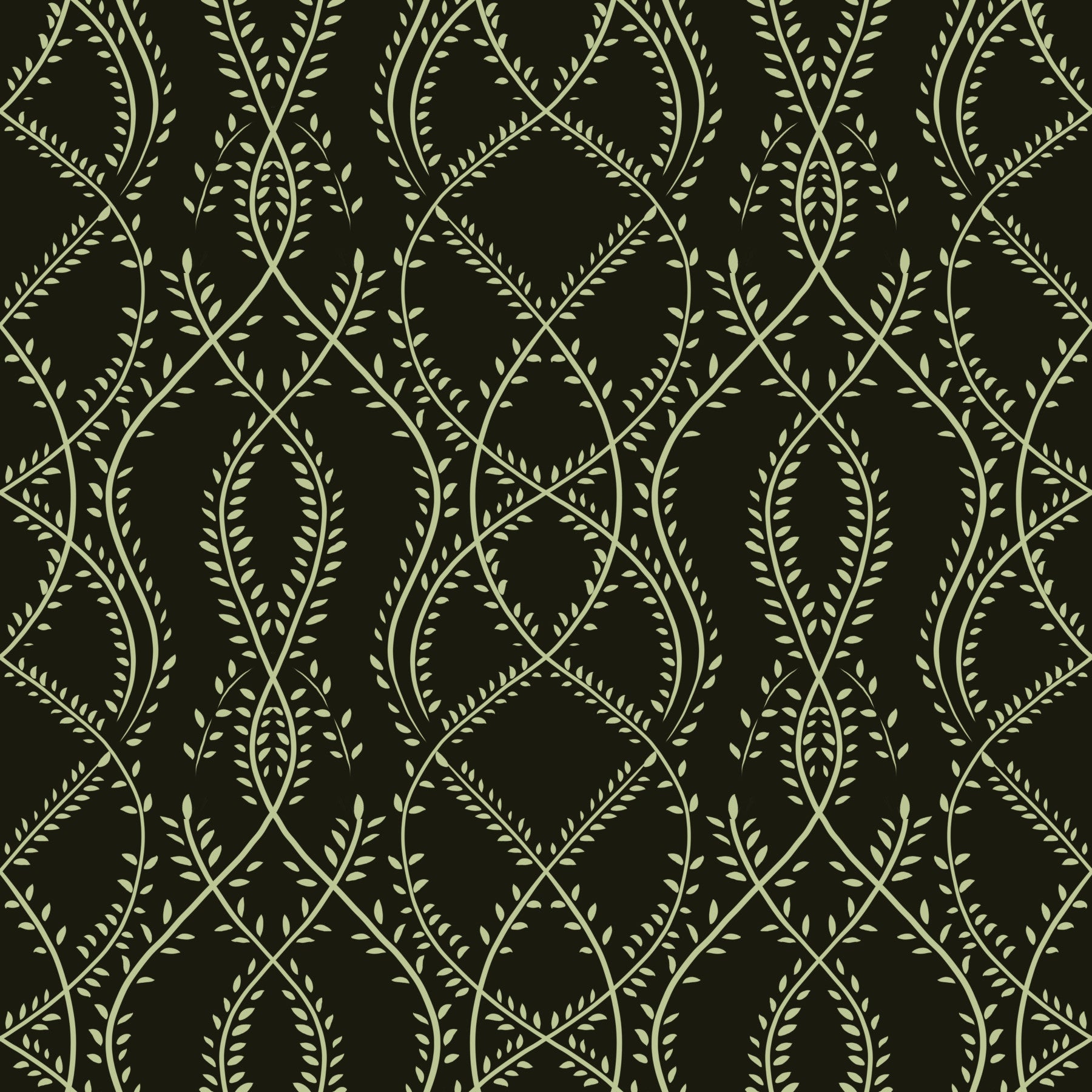 Midnight Sage Interlocking Vine Wallpaper⁠