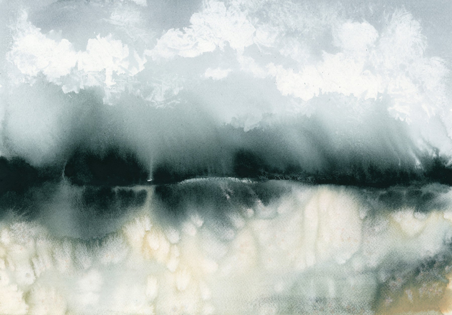 Whispering Mist Watercolor Landscape Wall Mural
