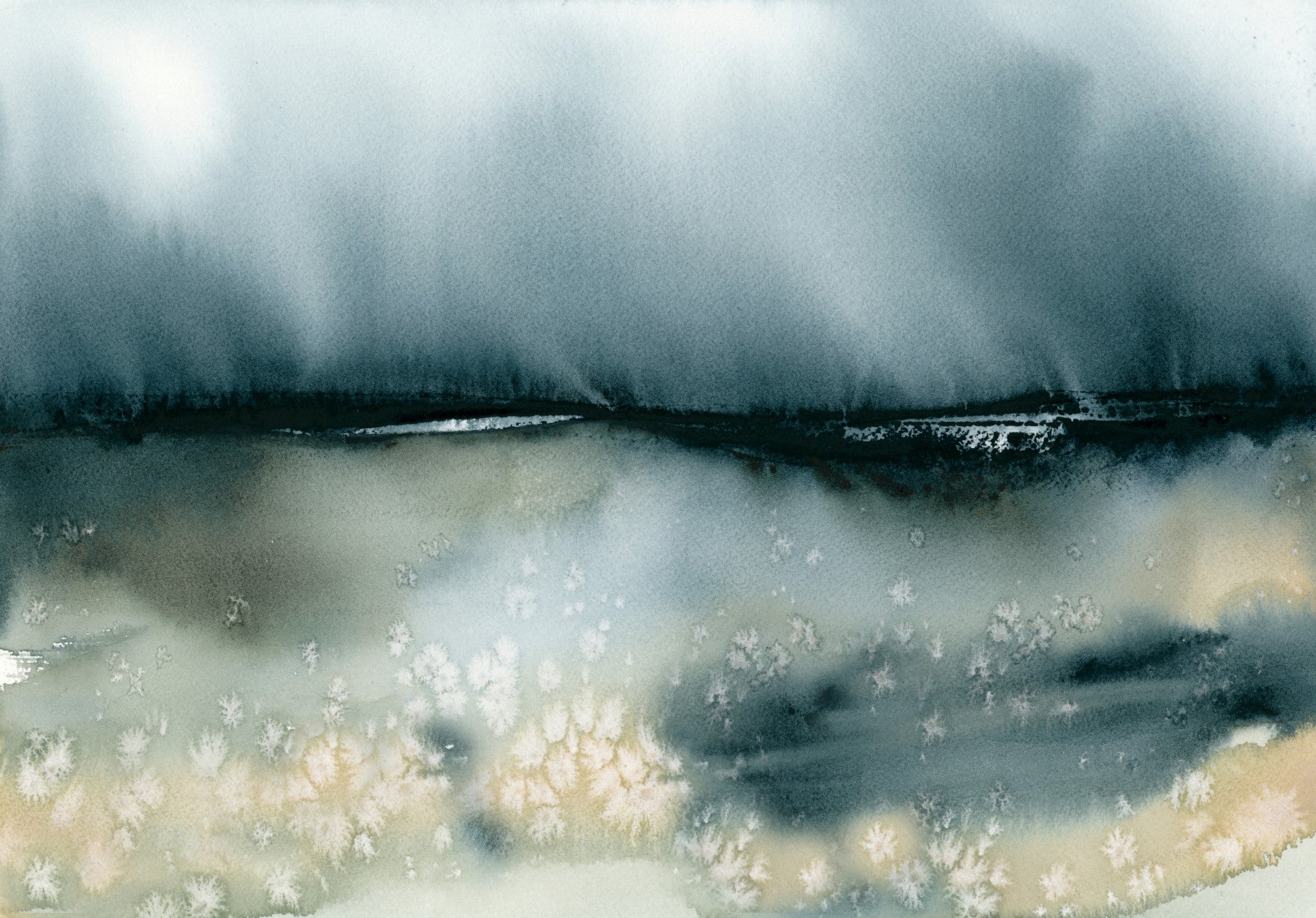 Soft Clouds Over Meadow Wall Mural