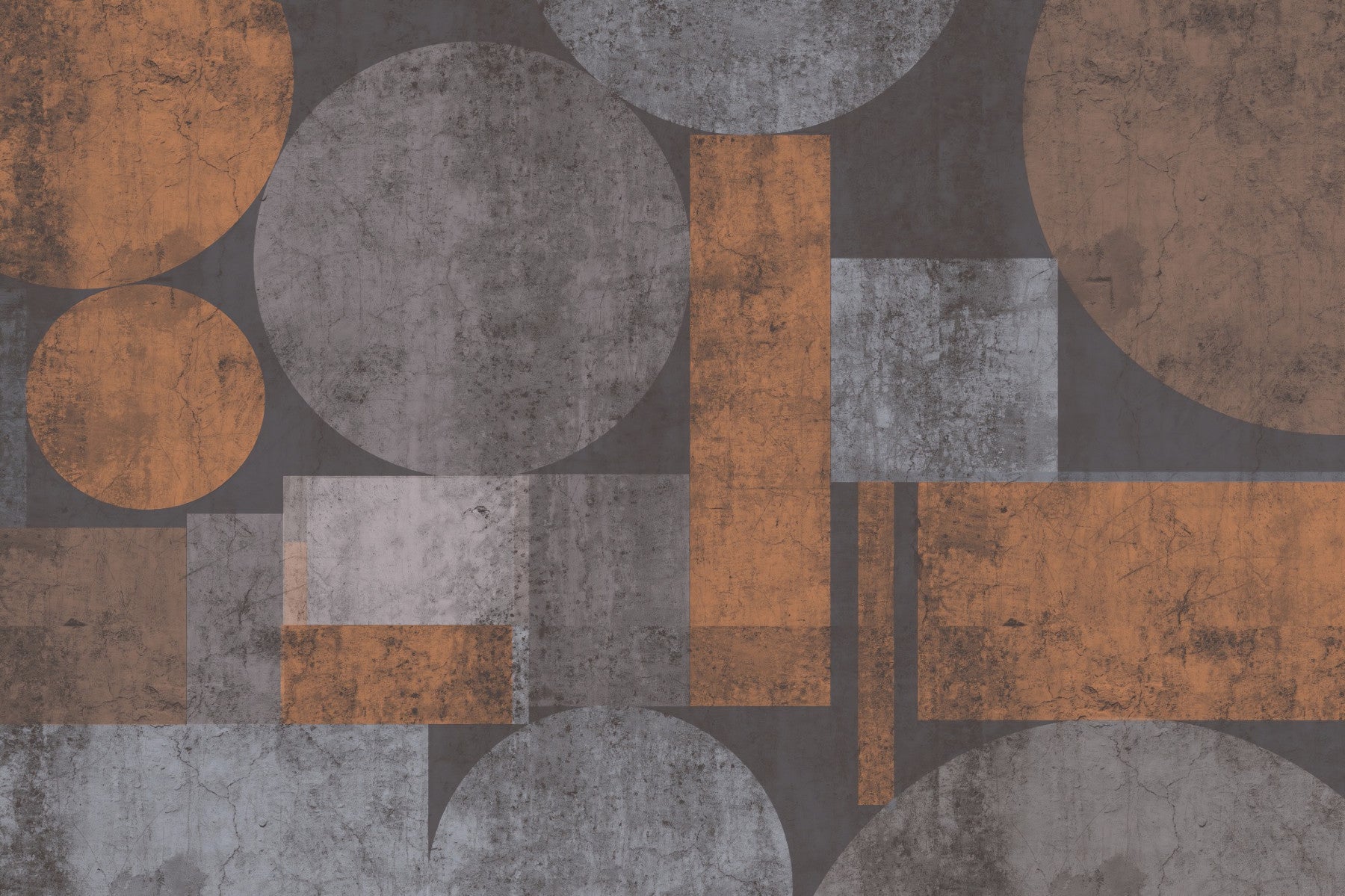 Brutalist Shapes Textured Abstract Wall Mural
