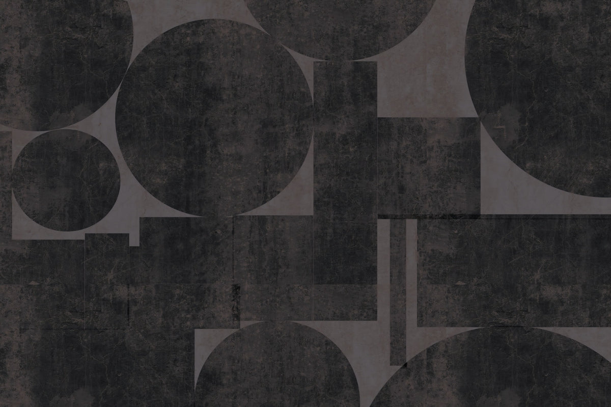 Industrial Charcoal Blocks & Circles Wall Mural in your room — zoomed