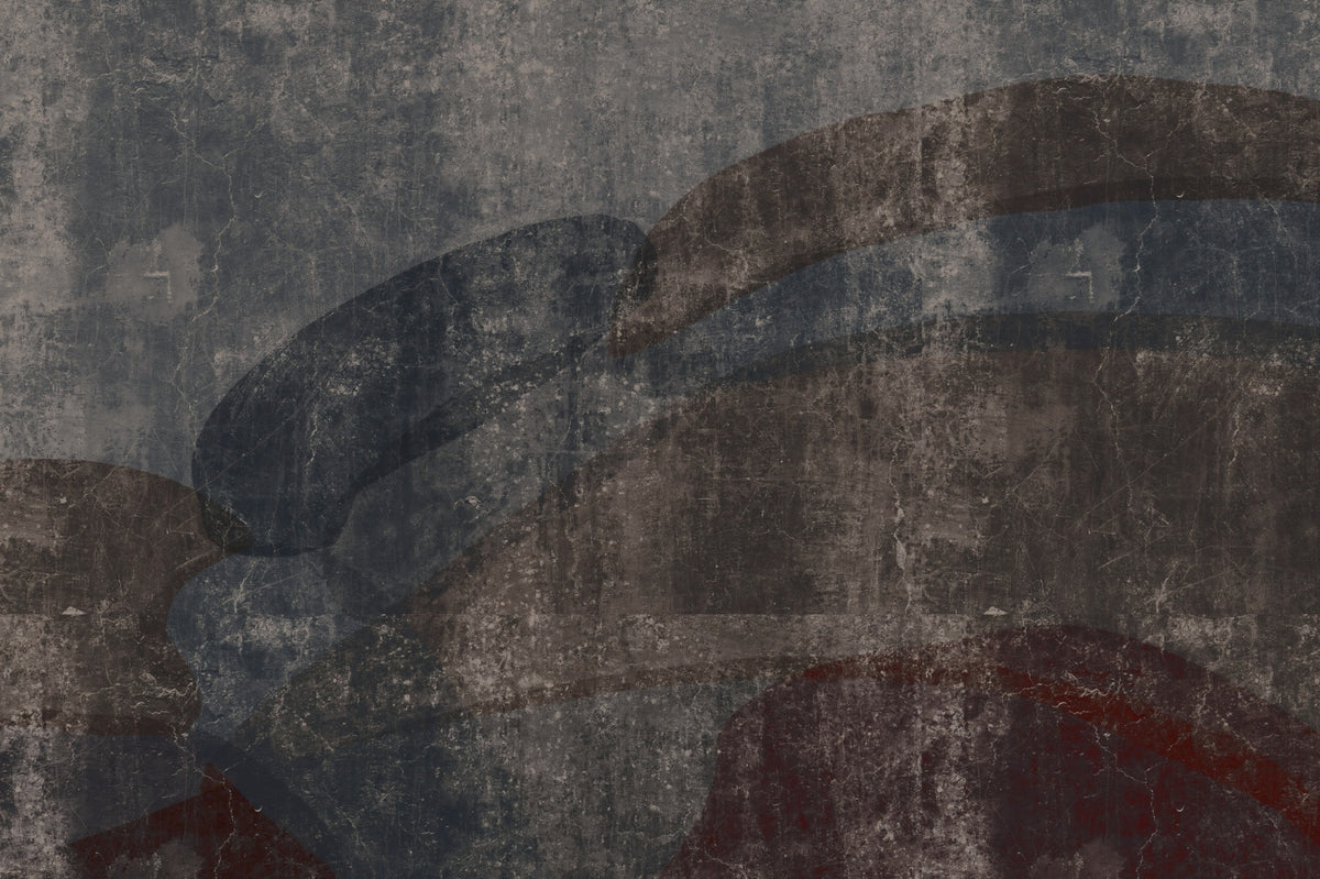 Rustic Concrete and Slate Curvilinear Wall Mural in your room — zoomed