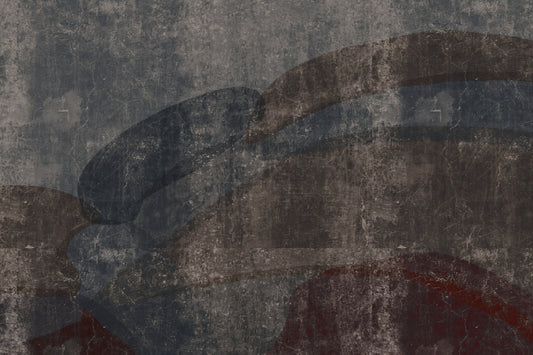 Rustic Concrete and Slate Curvilinear Wall Mural