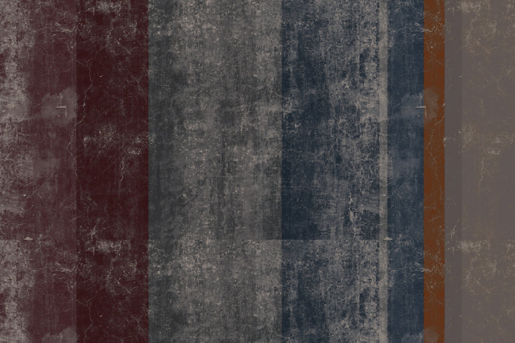 Distressed Concrete Block & Rust Stripe Wall Mural