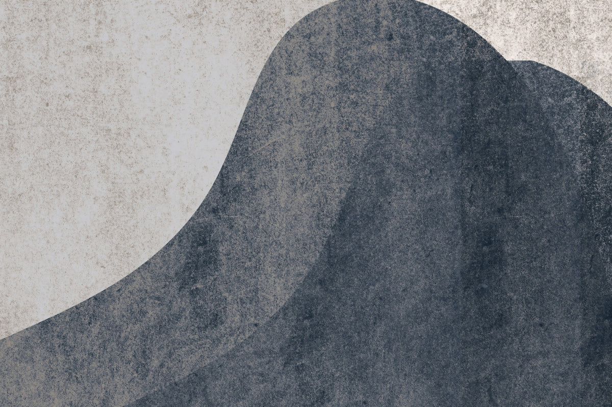 Slate and Stone Textured Abstract Waves Wall Mural
