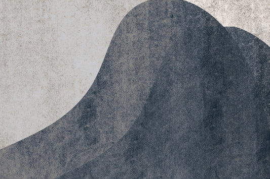 Slate and Stone Textured Abstract Waves Wall Mural