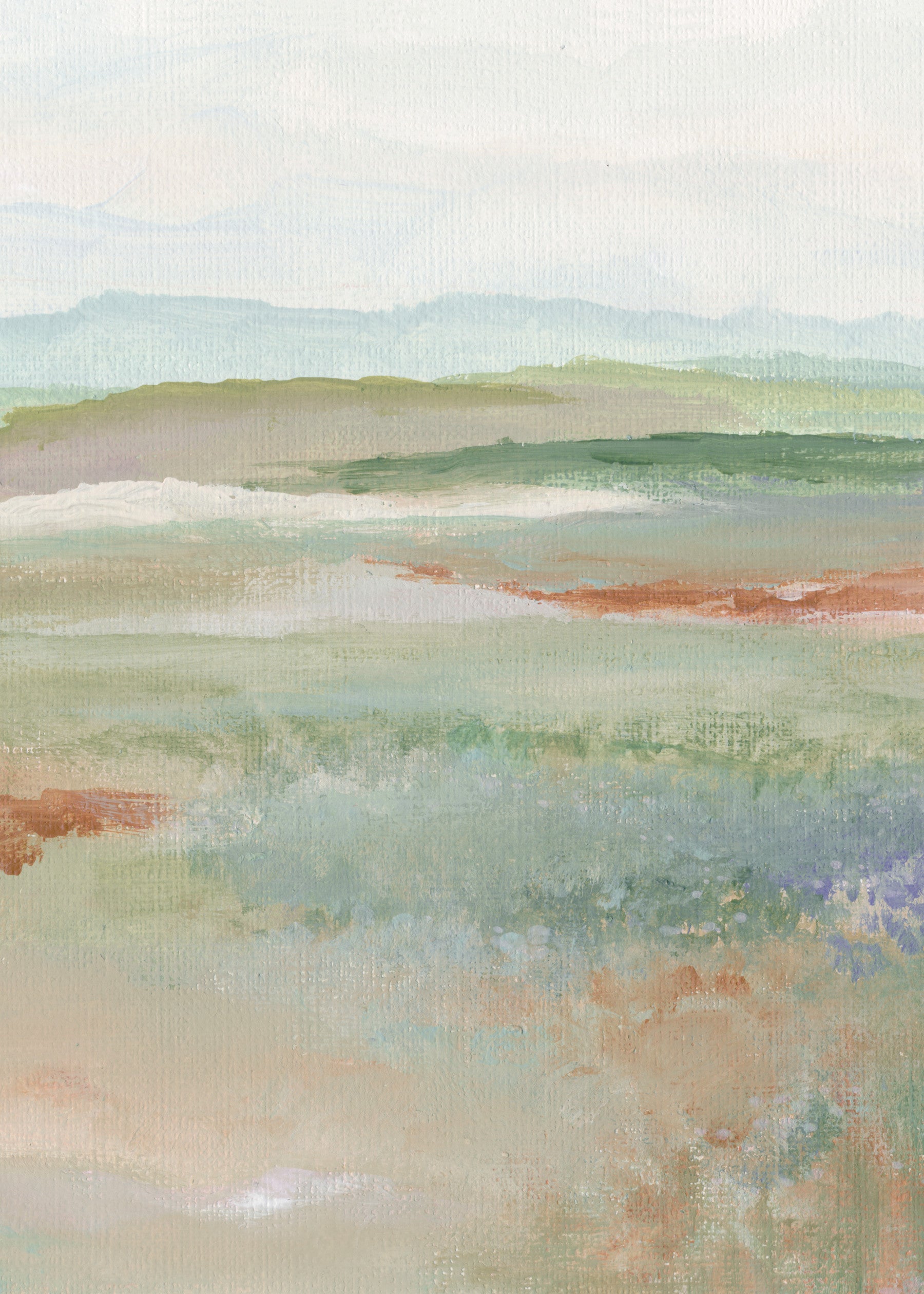 Earthy Meadow Abstract Landscape Wall Mural