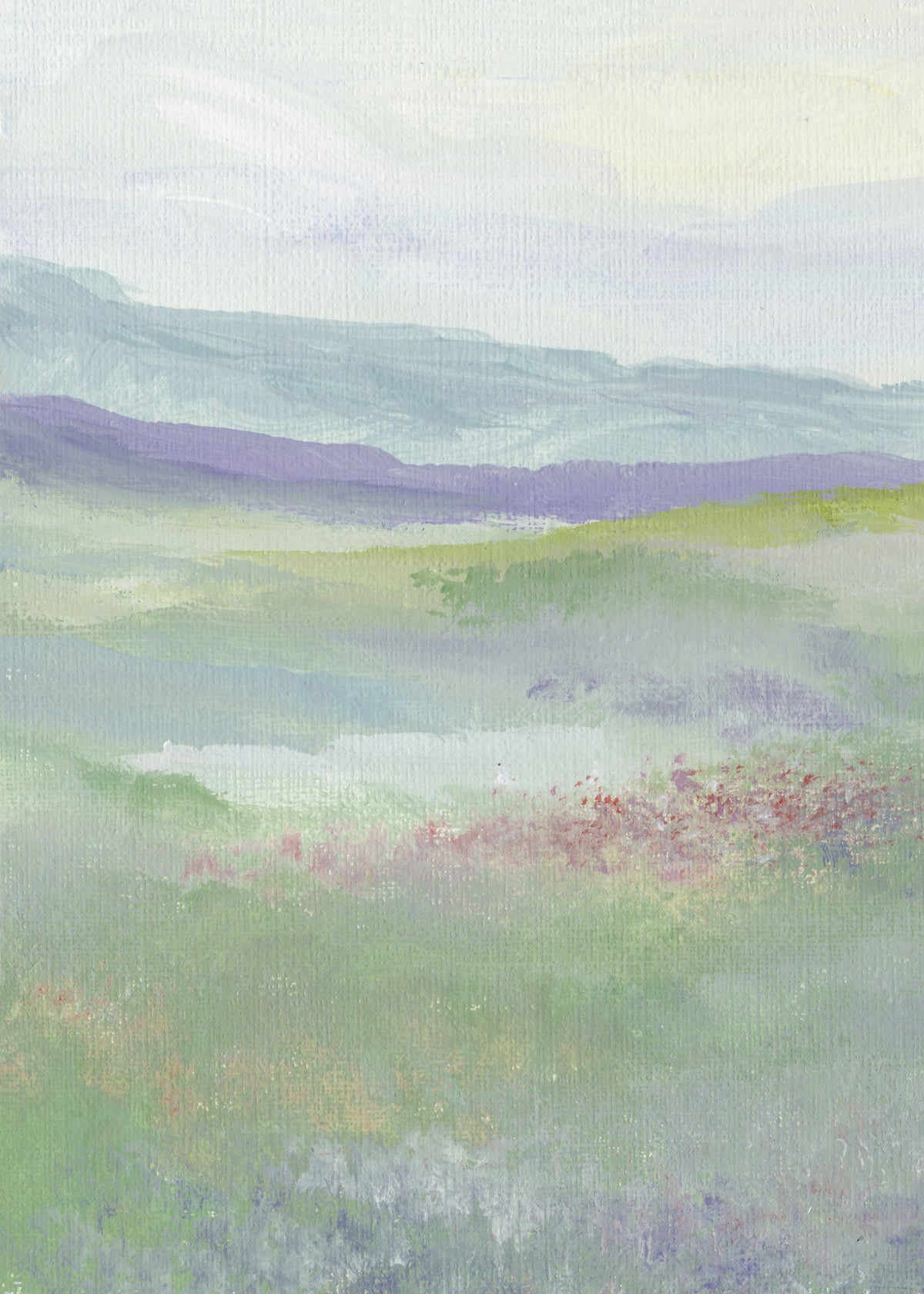 Misty Lavender Meadows Wall Mural in your room — zoomed