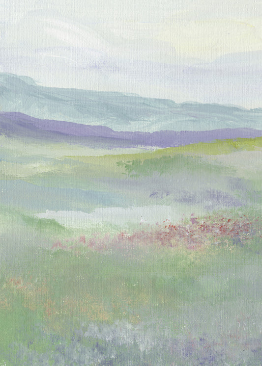 Misty Lavender Meadows Wall Mural