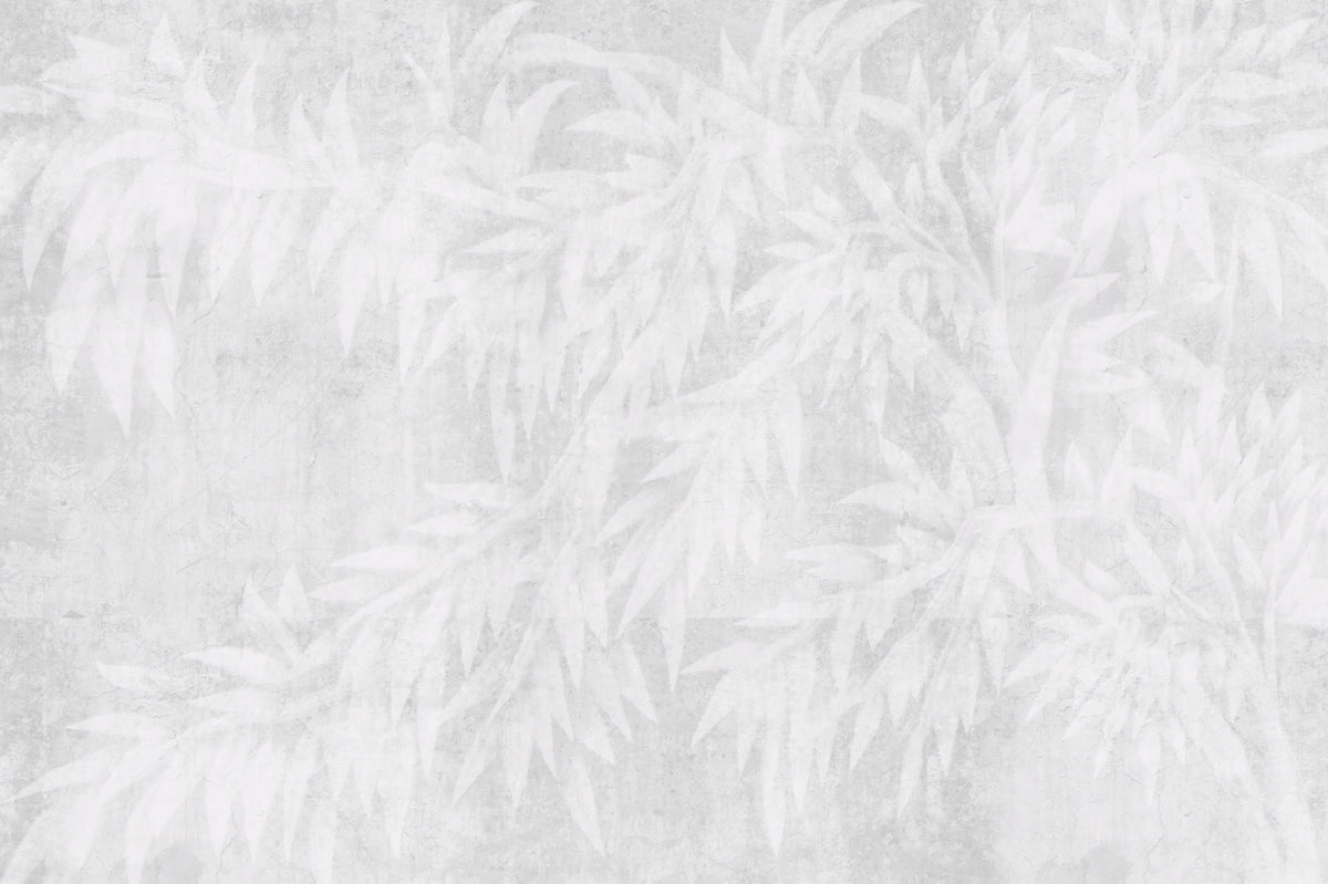 Pale Alabaster Foliage Textured Wall Mural