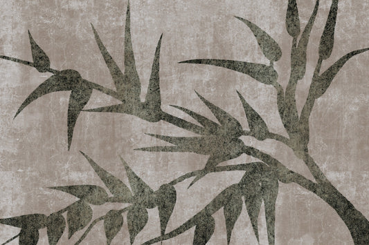 Rustic Moss Green Bamboo Wall Mural