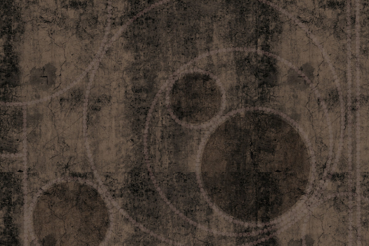 Distressed Charcoal and Sepia Stone Wall Mural