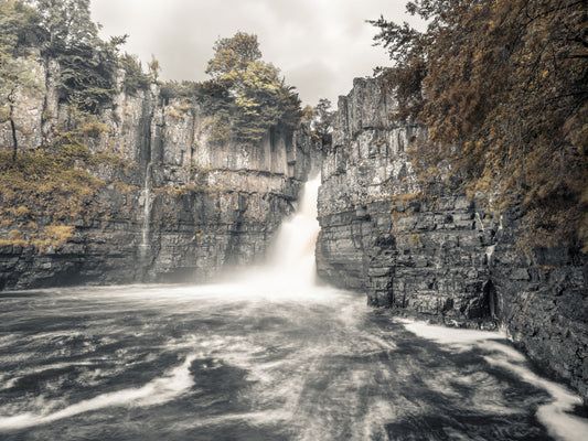 Misty Falls and Rocky Cliffside Wall Mural