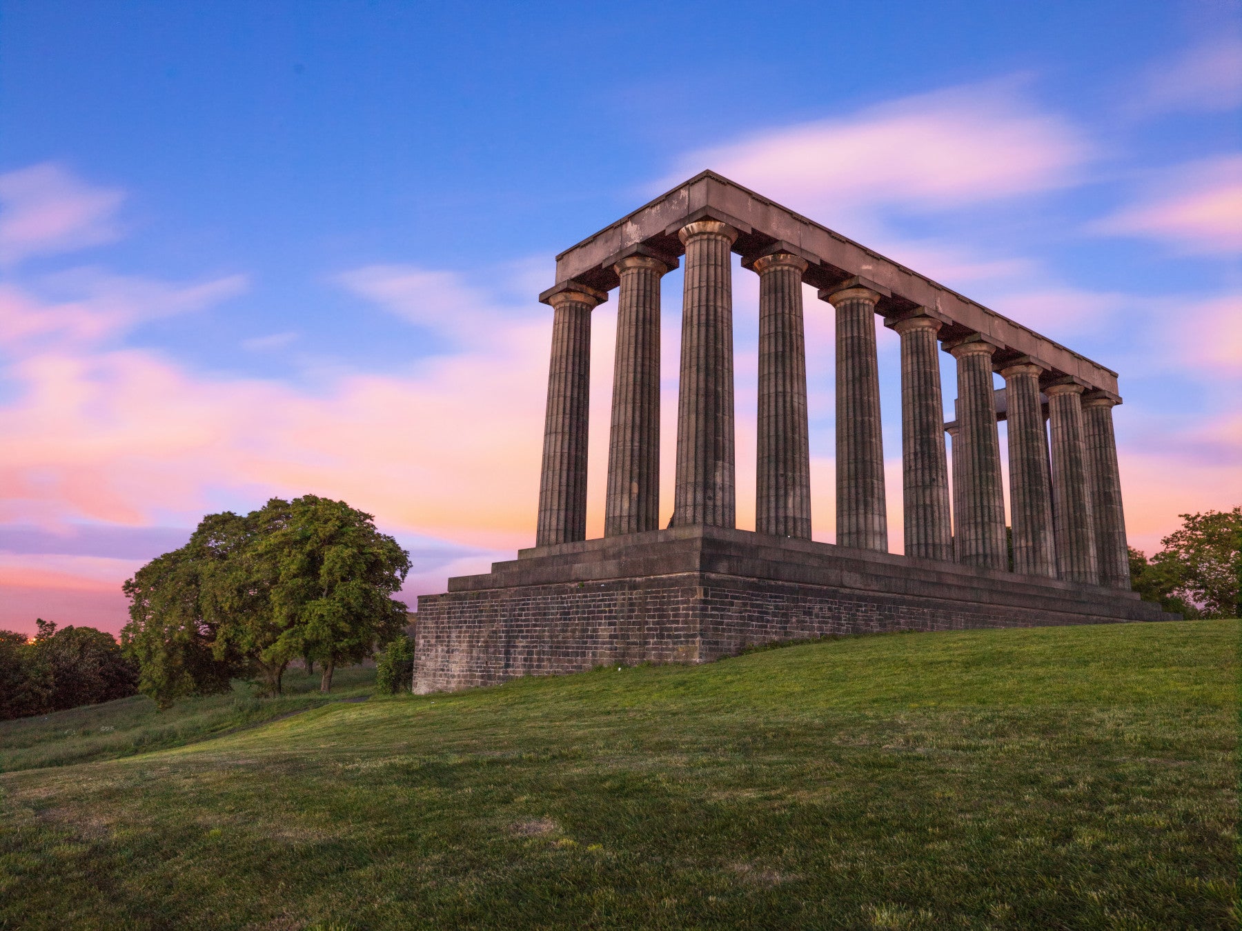 Sunset Over Calton Hill Colonnade Wall Mural