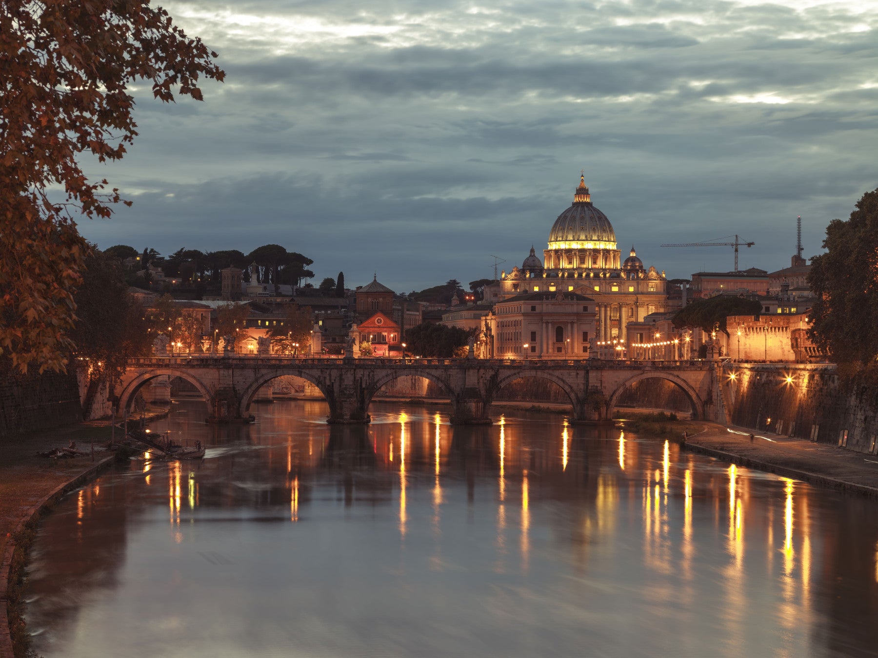 Sunset Over Saint Peters Basilica Wall Mural